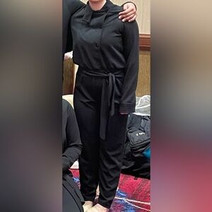 Weissman one piece black button down jumpsuit adult small